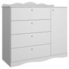 Cômoda de Bebê Encanto 1 Porta 4 Gavetas 100% Mdf Branco - Permóbili