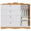 Cômoda de Bebê Encanto 1 Porta 4 Gavetas 100% Mdf Nature/Branco - Permóbili