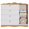Cômoda de Bebê Encanto 1 Porta 4 Gavetas 100% Mdf Nature/Branco - Permóbili