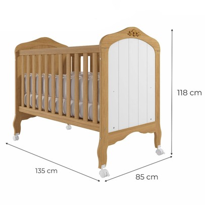 Berço Mini Cama Harmonia 100% Mdf Nature/Branco - Permobili