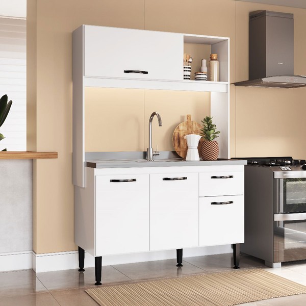Cozinha Compacta Katy 4 Portas 1 Gaveta Branco - Irm Móveis