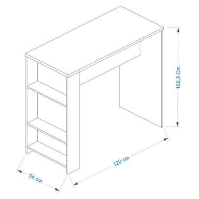 Bancada de Cozinha Luna 3 Prateleiras Branco - Irm Móveis