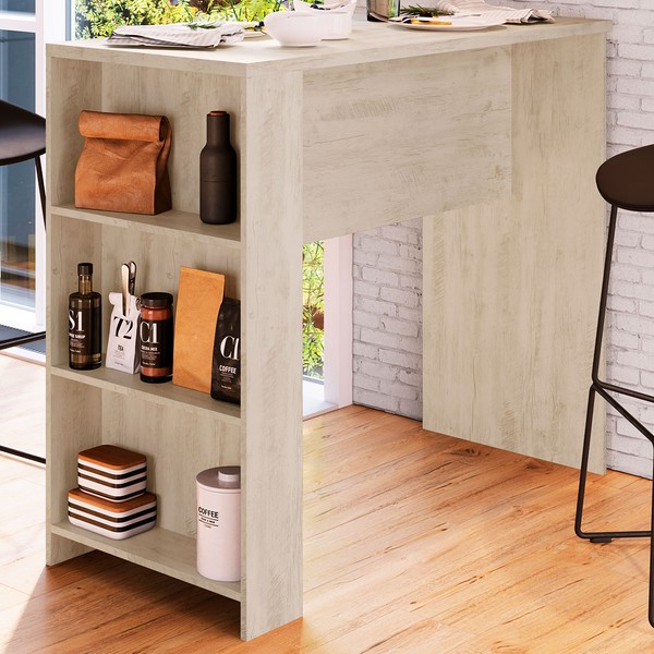 Bancada de Cozinha Luna 3 Prateleiras Crema - Irm Móveis