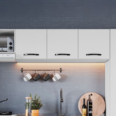 Armário Aéreo Cozinha Light 3 Portas Branco - Irm Móveis