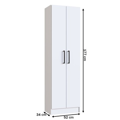 Armário Multiuso Milano 2 Portas 5 Prateleiras Branco - Irm Móveis