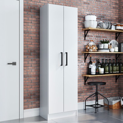 Armário Multiuso Milano 2 Portas 5 Prateleiras Branco - Irm Móveis