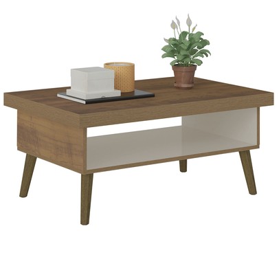 Sala de Estar Completa para TV Até 75 Polegadas Lumina Pinho/Off White - Artely