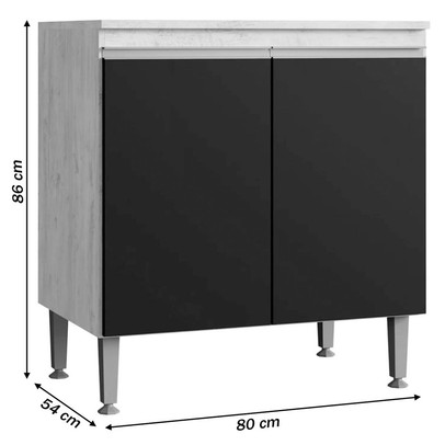 Armário de Cozinha Athena 2 Portas 1 Prateleira Itauba/Off White - Irm Móveis