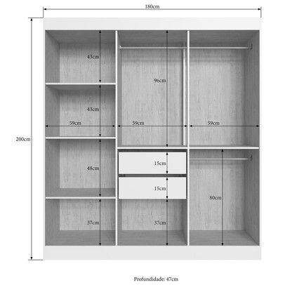 Guarda-Roupa Casal Modulado Athenas 10 Portas 4 Gavetas Branco - Doripel