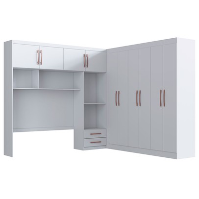 Guarda-Roupa Casal Modulado Athenas 10 Portas 4 Gavetas Branco - Doripel