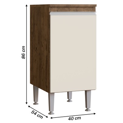 Armário de Cozinha Athena 1 Porta Itauba/Off White - Irm Móveis