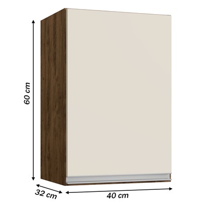 Armário Aéreo Cozinha Athena 1 Porta 1 Prateleira Itauba/Off White - Irm Móveis