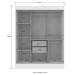 Guarda-Roupa Casal Modulado Munique 7 Portas 4 Gavetas Off White/Nogueira - Doripel