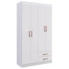 Guarda-Roupa Solteiro Treviso Plus 4 Portas 2 Gavetas Flex Branco/Rosa/Azul - Doripel