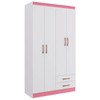 Guarda-Roupa Solteiro Treviso Plus 4 Portas 2 Gavetas Flex Branco/Rosa/Azul - Doripel