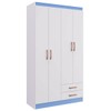 Guarda-Roupa Solteiro Treviso Plus 4 Portas 2 Gavetas Flex Branco/Rosa/Azul - Doripel