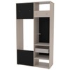 Armário Multiuso Nepal 1 Porta 1 Gaveta Duplo Cinza Ff/Preto Ff - Politorno