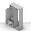 Armário Multiuso Nepal 1 Porta 1 Gaveta Duplo Cinza Ff/Preto Ff - Politorno