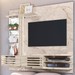 Painel para TV Até 55 Polegadas Frizz 2 Portas 3 Prateleiras com Espelho e com Led Calacata/Off White - Madetec