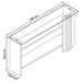 Aparador Frizz 2 Prateleiras com Vidro Calacata/Off White - Madetec