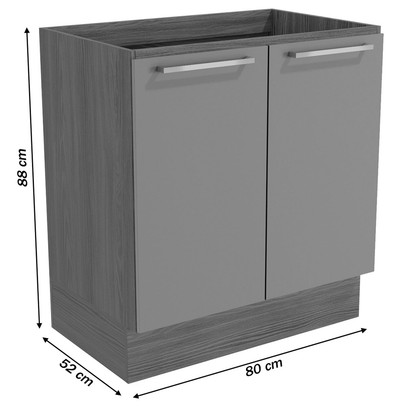Armário de Cozinha Botanic 2 Portas Nogueira/Verde Oliva - Kappesberg
