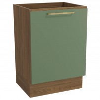 Armário de Cozinha Botanic 60 Cm 1 Porta Nogueira/Verde Oliva - Kappesberg