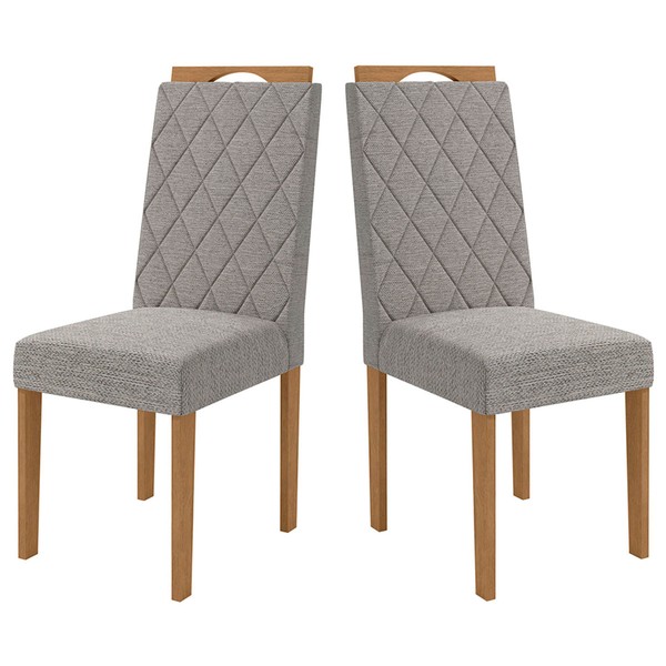 Cadeiras Kit 2 Cadeiras Cinza Mesclado Cad152ea - Kappesberg