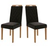 Cadeiras Kit 2 Cadeiras Veludo Preto Cad152ea  - Kappesberg