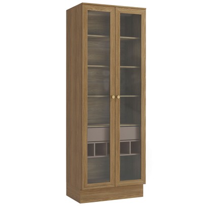 Cristaleira Botanic 80 Cm 2 Portas 1 Gaveta Nogueira/Fendi Fosco - Kappesberg