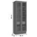 Cristaleira Botanic 80 Cm 2 Portas 1 Gaveta Nogueira/Fendi Fosco - Kappesberg