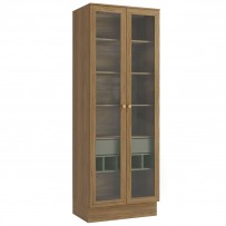 Cristaleira Botanic 80 Cm 2 Portas 1 Gaveta Nogueira/Verde Oliva - Kappesberg