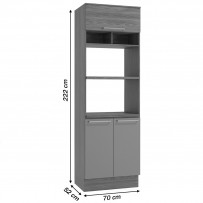 Paneleiro Botanic 70 Cm 3 Portas Nogueira/Fendi Fosco - Kappesberg