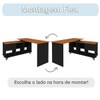 Mesa Escrivaninha em L Retrô 2 Gavetas 5 Nichos Gold - Artany Móveis