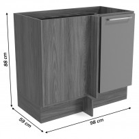 Armário de Cozinha Botanic 98 Cm 1 Porta Nogueira/Verde Oliva - Kappesberg
