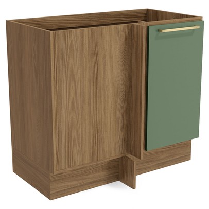 Armário de Cozinha Botanic 98 Cm 1 Porta Nogueira/Verde Oliva - Kappesberg