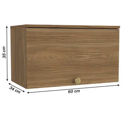 Armário Aéreo Cozinha Botanic 60 Cm 1 Porta Nogueira Fosco - Kappesberg