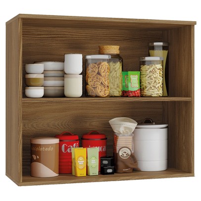 Armário Aéreo Cozinha Botanic 80 Cm 2 Portas Nogueira Fosco - Kappesberg