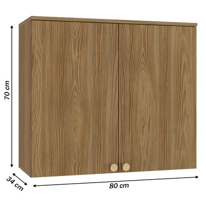 Armário Aéreo Cozinha Botanic 80 Cm 2 Portas Nogueira Fosco - Kappesberg