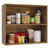 Armário Aéreo Cozinha Botanic 80 Cm 2 Portas com Tela Nogueira Fosco - Kappesberg