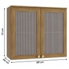Armário Aéreo Cozinha Botanic 80 Cm 2 Portas com Tela Nogueira Fosco - Kappesberg