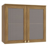 Armário Aéreo Cozinha Botanic 80 Cm 2 Portas com Tela Nogueira Fosco - Kappesberg