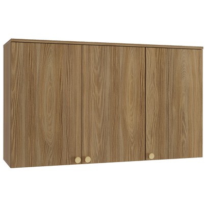 Armário Aéreo Cozinha Botanic 120 Cm 3 Portas Nogueira Fosco - Kappesberg