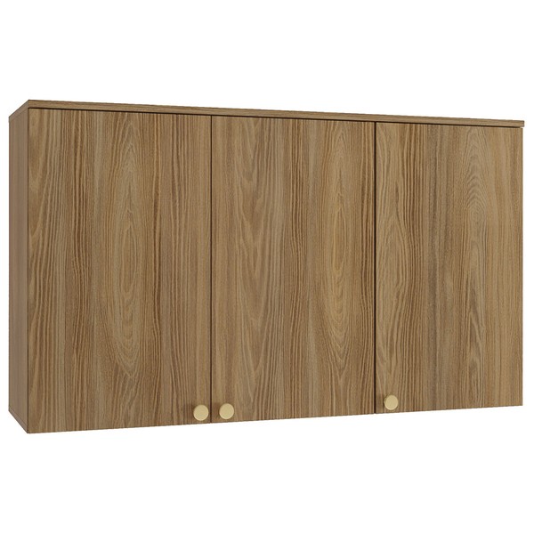 Armário Aéreo Cozinha Botanic 120 Cm 3 Portas Nogueira Fosco - Kappesberg