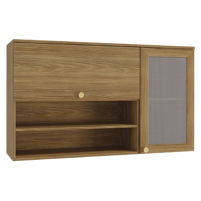 Armário Aéreo Cozinha Botanic 120 Cm 2 Portas Nogueira Fosco - Kappesberg