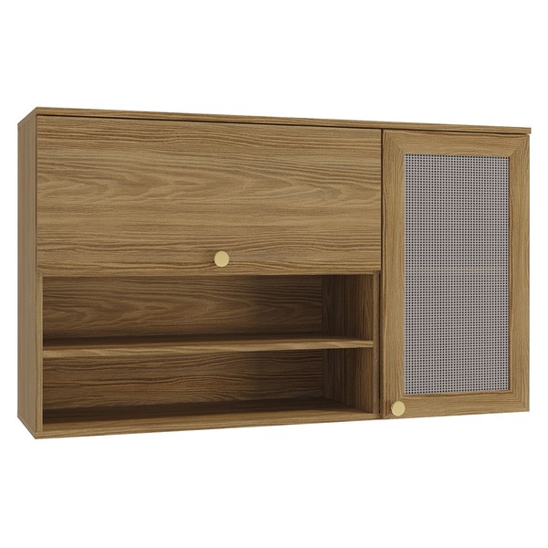 Armário Aéreo Cozinha Botanic 120 Cm 2 Portas Nogueira Fosco - Kappesberg