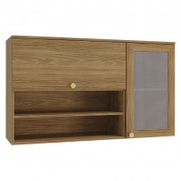 Armário Aéreo Cozinha Botanic 120 Cm 2 Portas Nogueira Fosco - Kappesberg