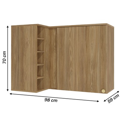 Armário Aéreo Cozinha Botanic 98 Cm 1 Porta Nogueira Fosco - Kappesberg