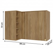 Armário Aéreo Cozinha Botanic 98 Cm 1 Porta Nogueira Fosco - Kappesberg