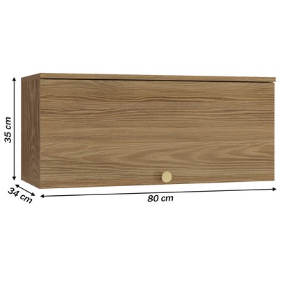 Armário Aéreo Cozinha Botanic 80 Cm 1 Porta Nogueira Fosco - Kappesberg