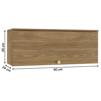 Armário Aéreo Cozinha Botanic 90 Cm 1 Porta Nogueira Fosco - Kappesberg